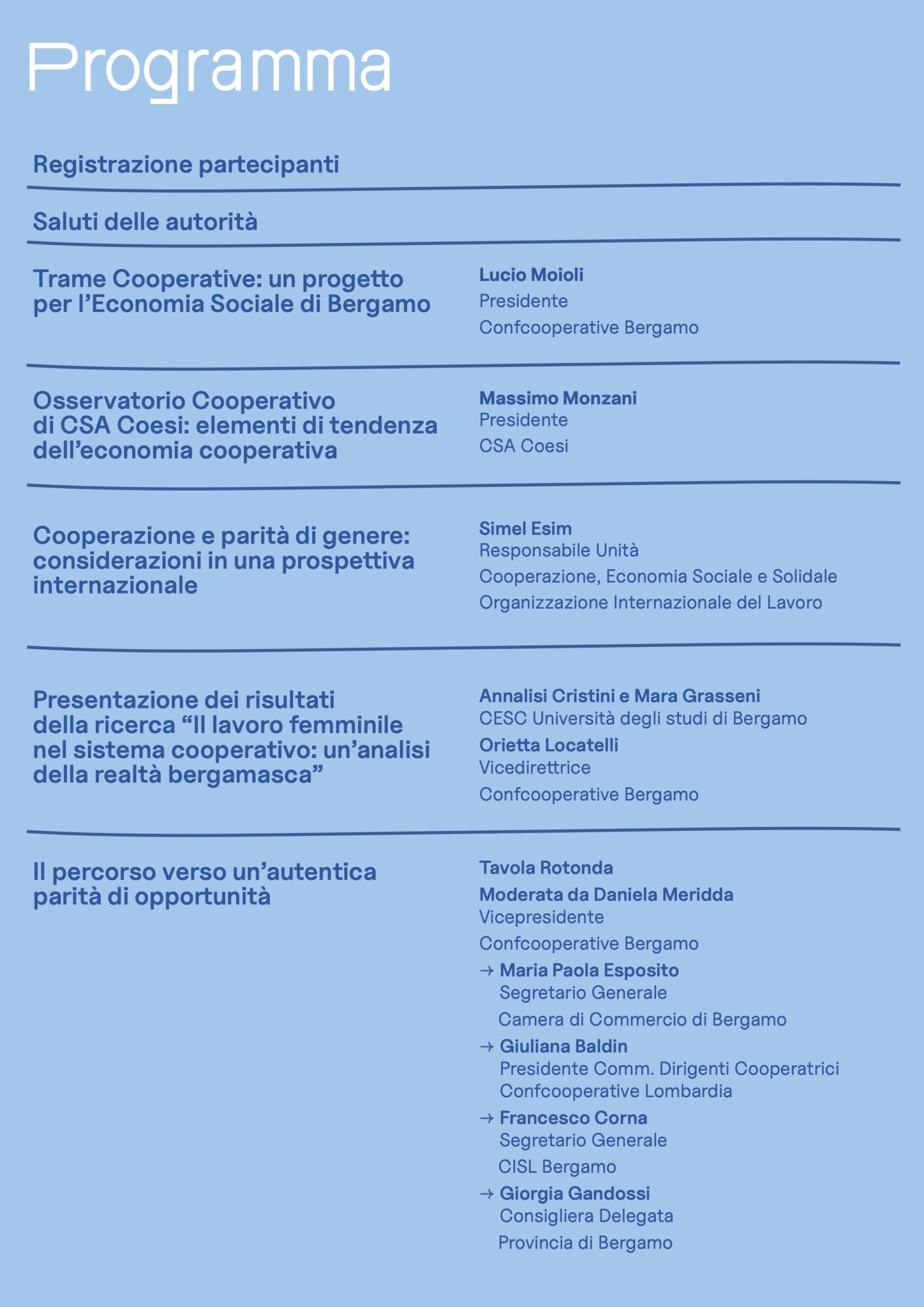Trame cooperative programma